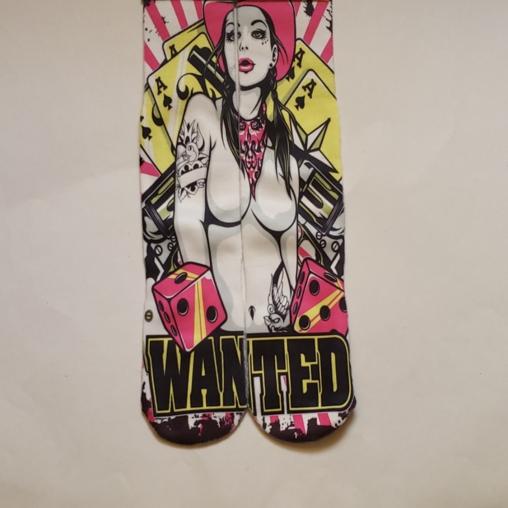Novelty 3D Wanted Unique Full Print Socks